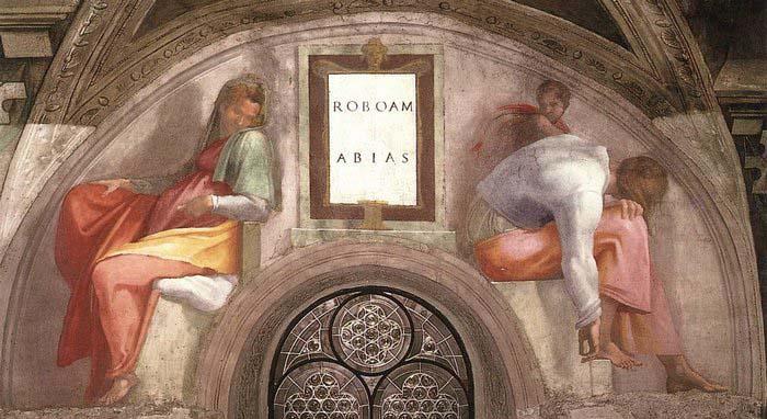 Michelangelo Buonarroti Rehoboam - Abijah oil painting image